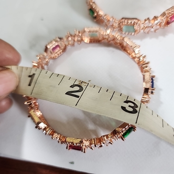 Rose Gold Indian CZ bangles - Picture 6 of 7